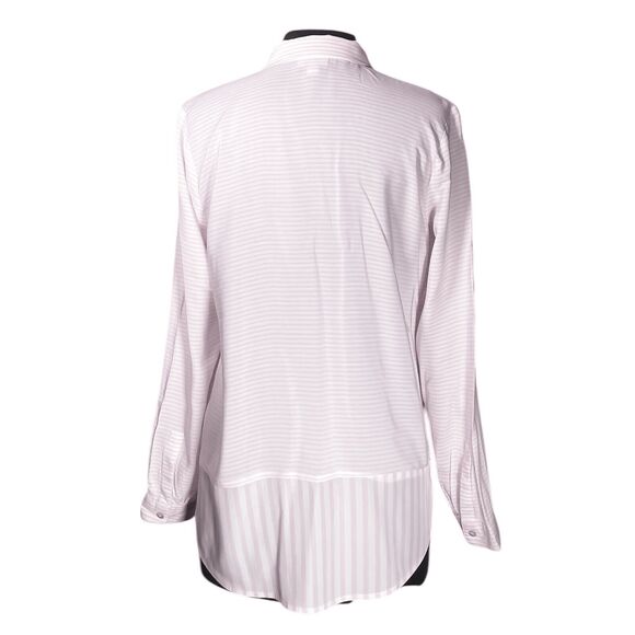 J. Jill Women's Shirt Button Up Pink White Striped V-Neck Blouse Tunic Top Small - Picture 2 of 9